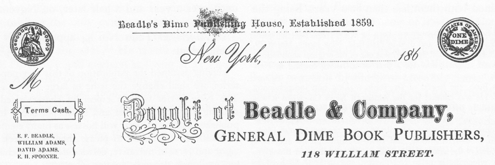 Figure 12.  Beadle &Company's letterhead in 1867