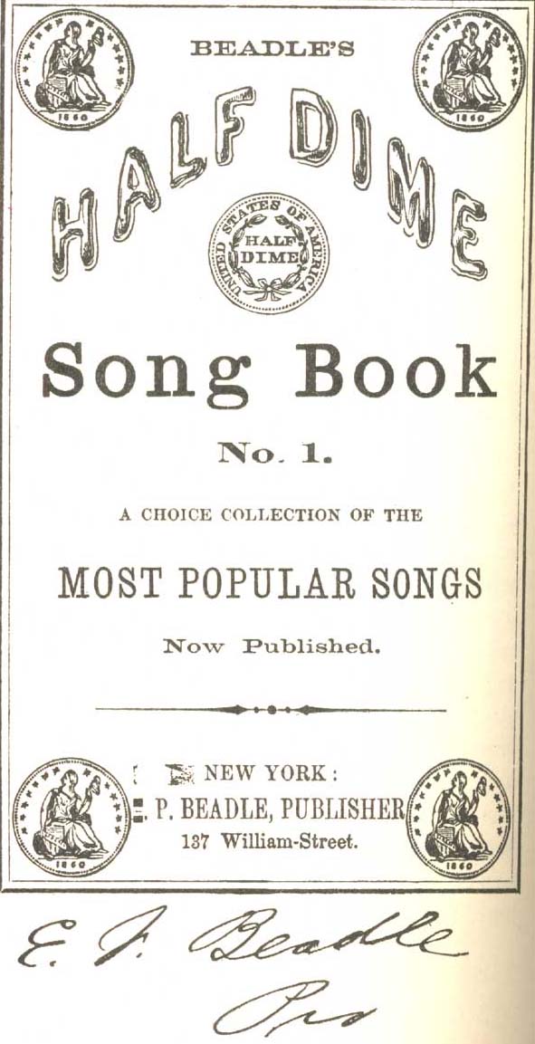 Fig. 127. Beadle's  Half Dime Song Book