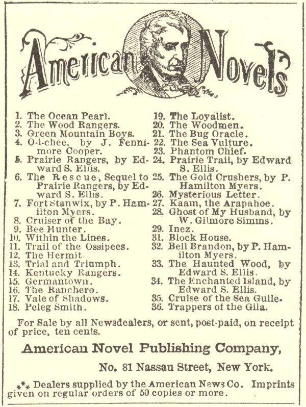 Figure 43.  An advertisement of the American Novels