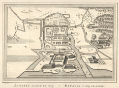 pictoral map of Batavia in 1629 thumbnail