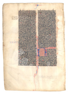 Verso of 1250 French Bible leaf
